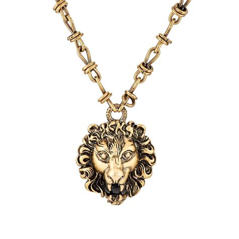 gucci lion pendant men|gucci necklace wolf.